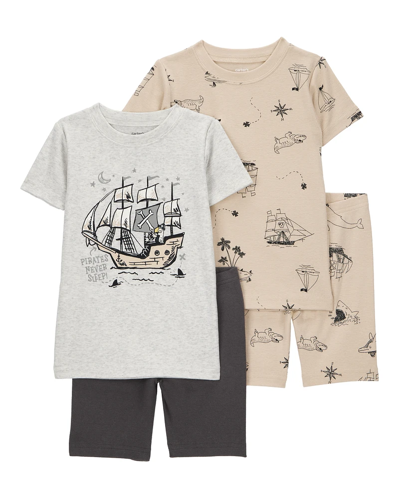 Toddler Pirate Print Snug Fit 4-Piece Pyjamas