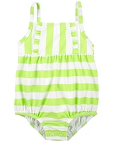 Striped 1-Piece Swimsuit