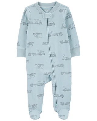 Train 2-Way Zip Sleep & Play Pajamas