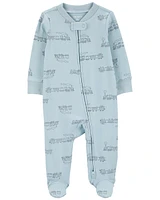 Train 2-Way Zip Sleep & Play Pajamas