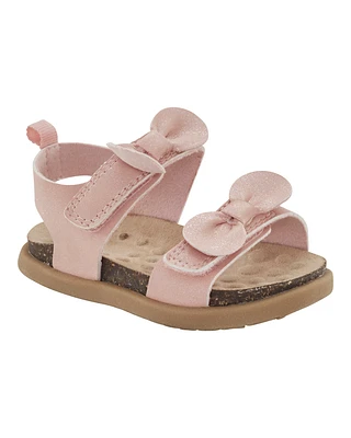 Baby Every Step® First Walker Bow Faux Cork Sandals - Pink