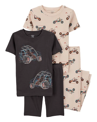 Kid 4-Piece Race Car 100% Snug Fit Cotton Pyjamas