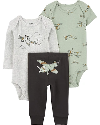 3-Piece Airplane Little Outfit Set