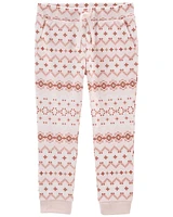 Toddler Pink Fair Isle Joggers