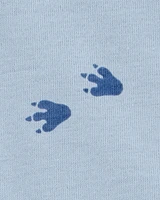 Baby 2-Piece Dinosaur Footprint Bodysuit & Short Set - Blue/Brown