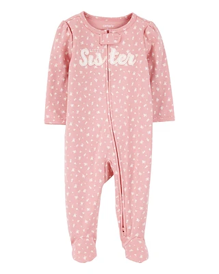 Little Sister 2-Way Zip Cotton Sleeper pyjamas