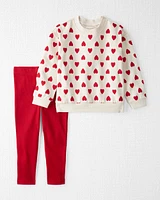 Toddler 2-Piece Set Made with Organic Cotton Hearts