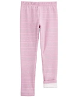 Kid Striped Cozy Fleece Leggings