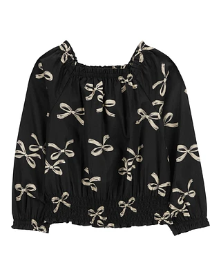 Kid Bow Print Blouse