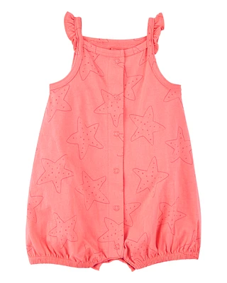 Baby Starfish Snap-Up Cotton Romper