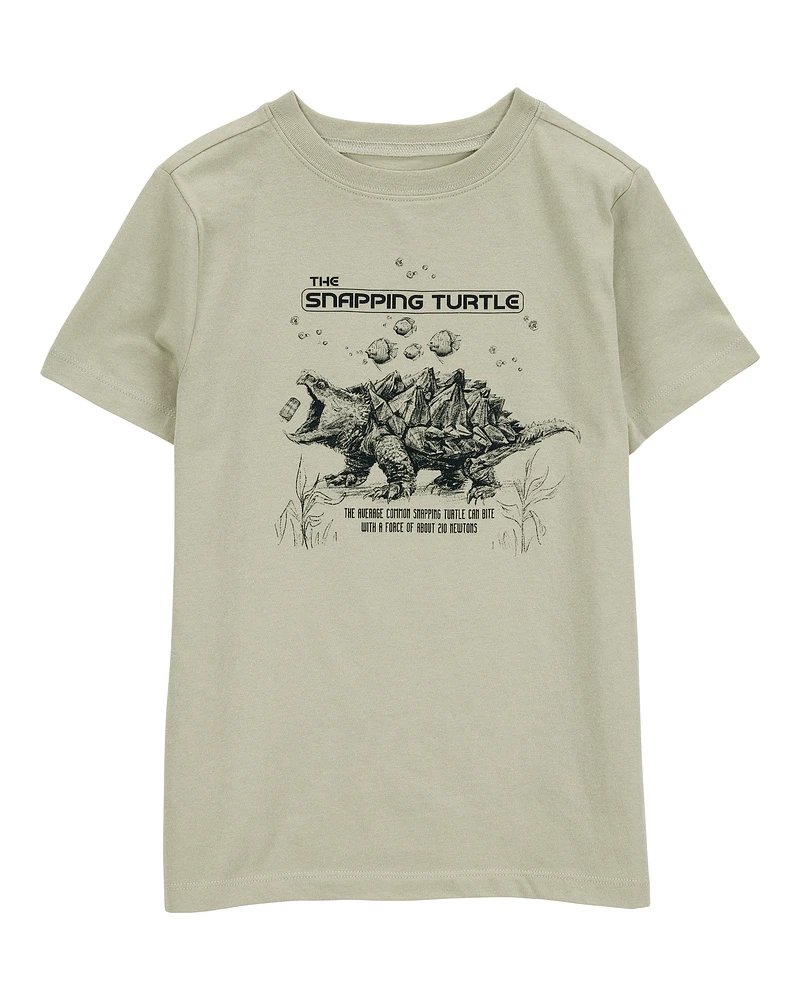 Kid Turtle Short-Sleeve Graphic Tee - Grey