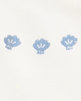Baby 3-Piece Shell Print Outfit Set - Blue/White