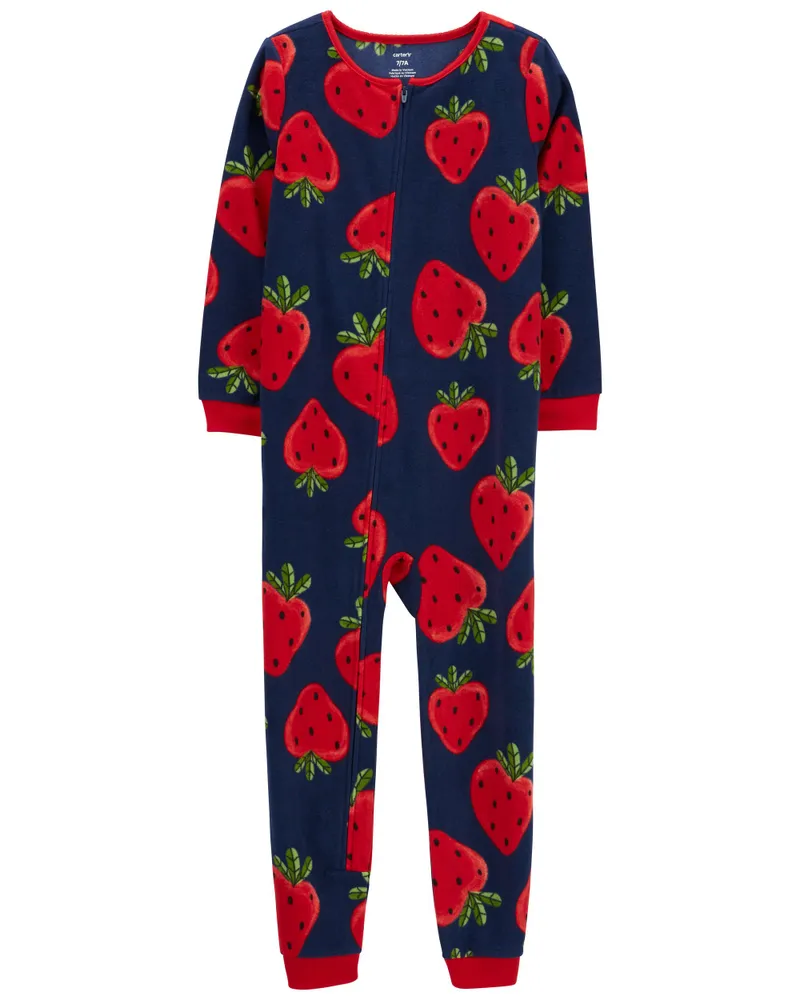 Carters Oshkosh 1-Piece Strawberry Fleece Footless Pyjamas