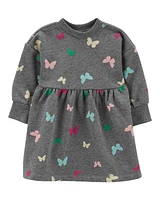 Baby Butterfly Long-Sleeve Velour Dress