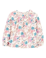 Baby Floral Woven Long-Sleeve Gauze Top