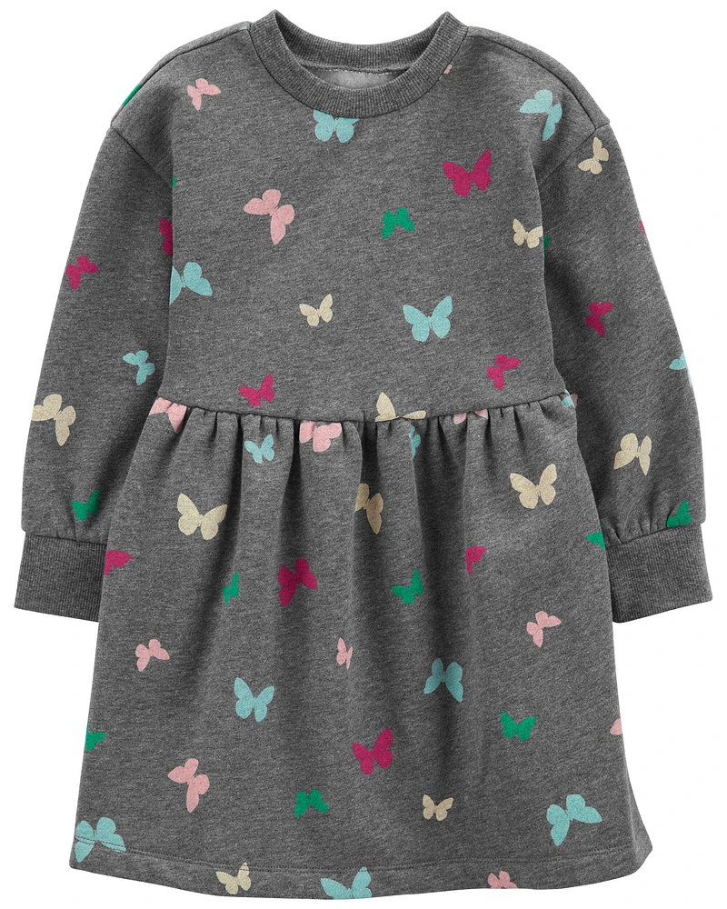 Toddler Butterfly Long-Sleeve Fleece Dress