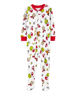 Baby 1-Piece Christmas Grinch 100%  Cotton Footie Pyjamas