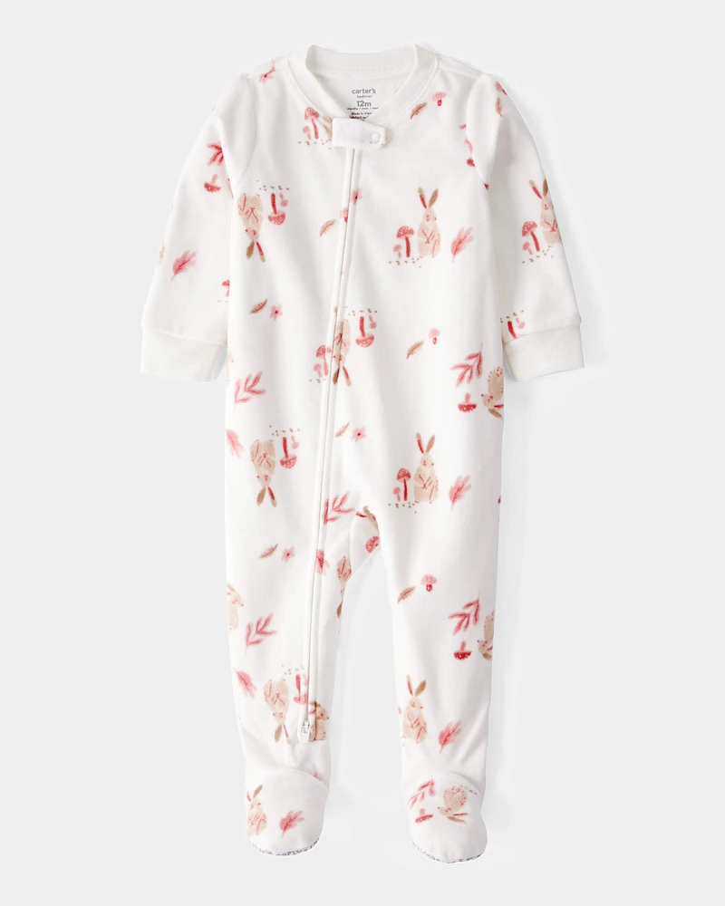 Toddler 1-Piece Bunny Fleece Footie Pyjamas
