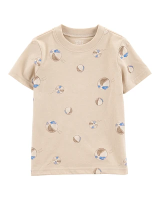 Beach Ball Print Knit Short-Sleeve Tee