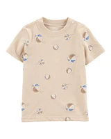 Beach Ball Print Knit Short-Sleeve Tee