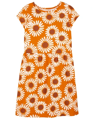 Kid Sunflower Cotton Dress