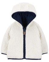 Baby Reversible Zip-Up Sherpa Hooded Jacket