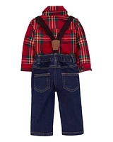 Baby 3-Piece Plaid Dress Me Up Set