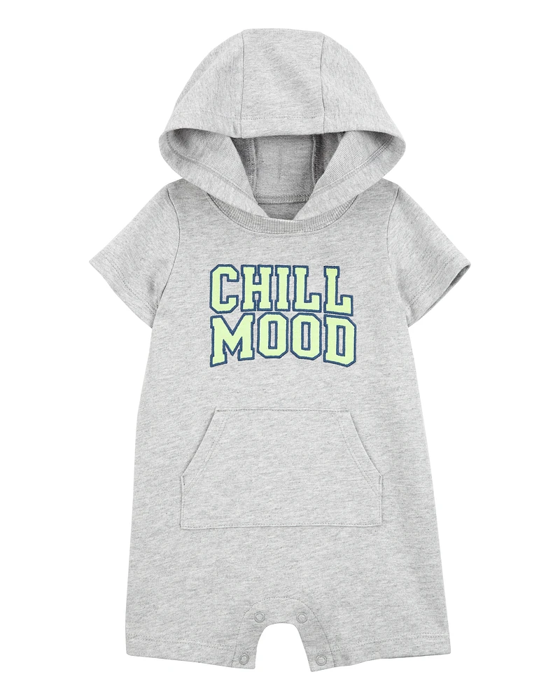 Baby "Chill Mood" Hooded Romper -Grey