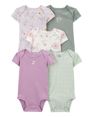 Baby 5-Pack Floral Short-Sleeve Bodysuits