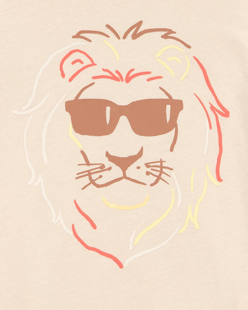 Toddler Lion Short-Sleeve Graphic Tee - Brown