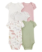 Baby 5-Pack Seahorse Short-Sleeve Bodysuits