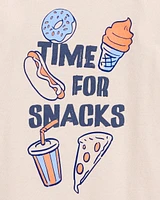 Time For Snacks Cotton Blend Long-Sleeve Tee - Khaki