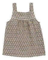 Toddler Floral Crinkle Jersey Tank