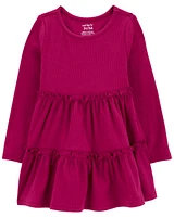 Toddler Long-Sleeve Ribbed Dress