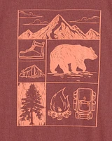 Kid Scenic Mountain Short-Sleeve Graphic Tee - Brown