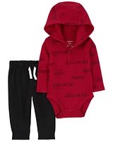 2-Piece Train Hooded Bodysuit Pant Set