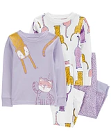 Baby 4-Piece Cat 100% Snug Fit Cotton Pyjamas