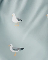 Baby Recycled Seagull-Print Swim Trunks
