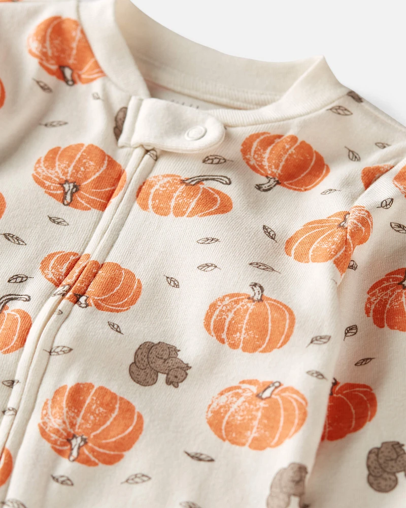 Baby Organic Cotton Sleep & Play Pyjamas Harvest Hollow Print