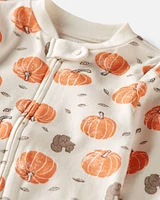 Baby Organic Cotton Sleep & Play Pyjamas Harvest Hollow Print
