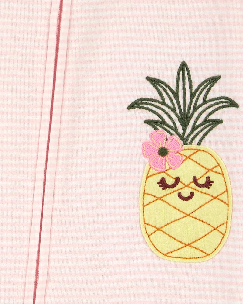 1-Piece Pineapple 100% Snug Fit Cotton Footie Pyjamas
