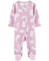 Baby Animal 2-Way Zip Cotton Sleeper Pyjamas