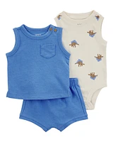 Baby 3-Piece Dinosaur Little Short Set