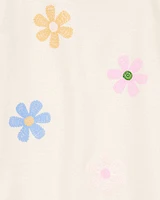 Toddler Flower Short-Sleeve Graphic Tee - Ivory