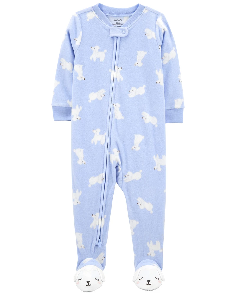 1-Piece Dog Fleece Footie Pyjamas