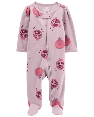 Pomegranate 2-Way Zip Cotton Sleep & Play Pyjamas