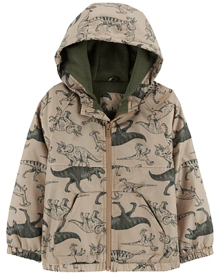 Dino Print Fleece Lined Jacket