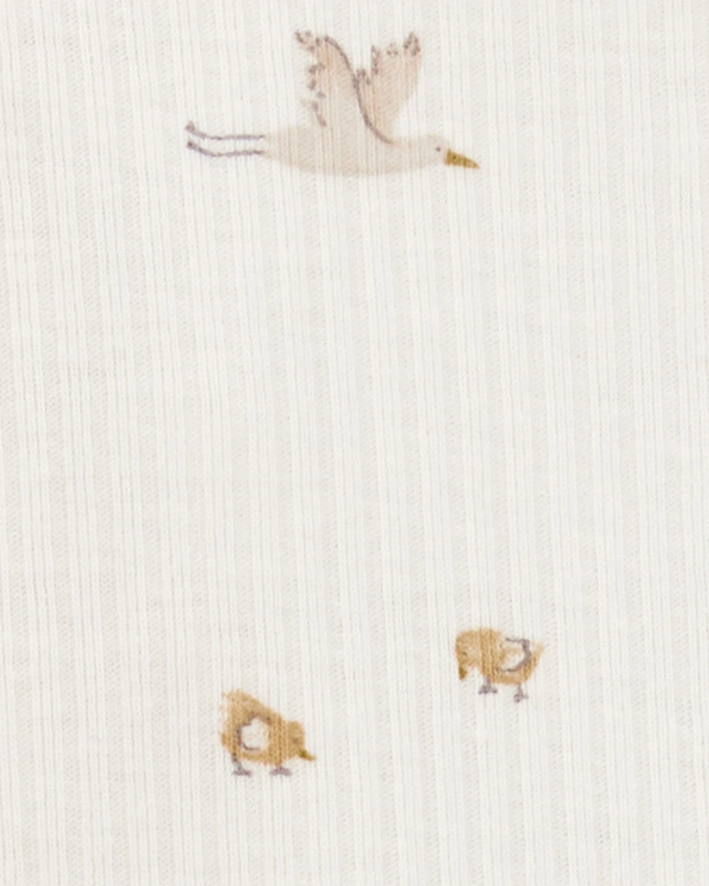 Baby 2-Piece Bird Print Long-Sleeve Tee & Pant Set