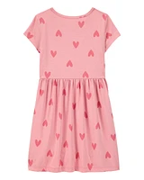 Kid Heart-Print Short-Sleeve Dress