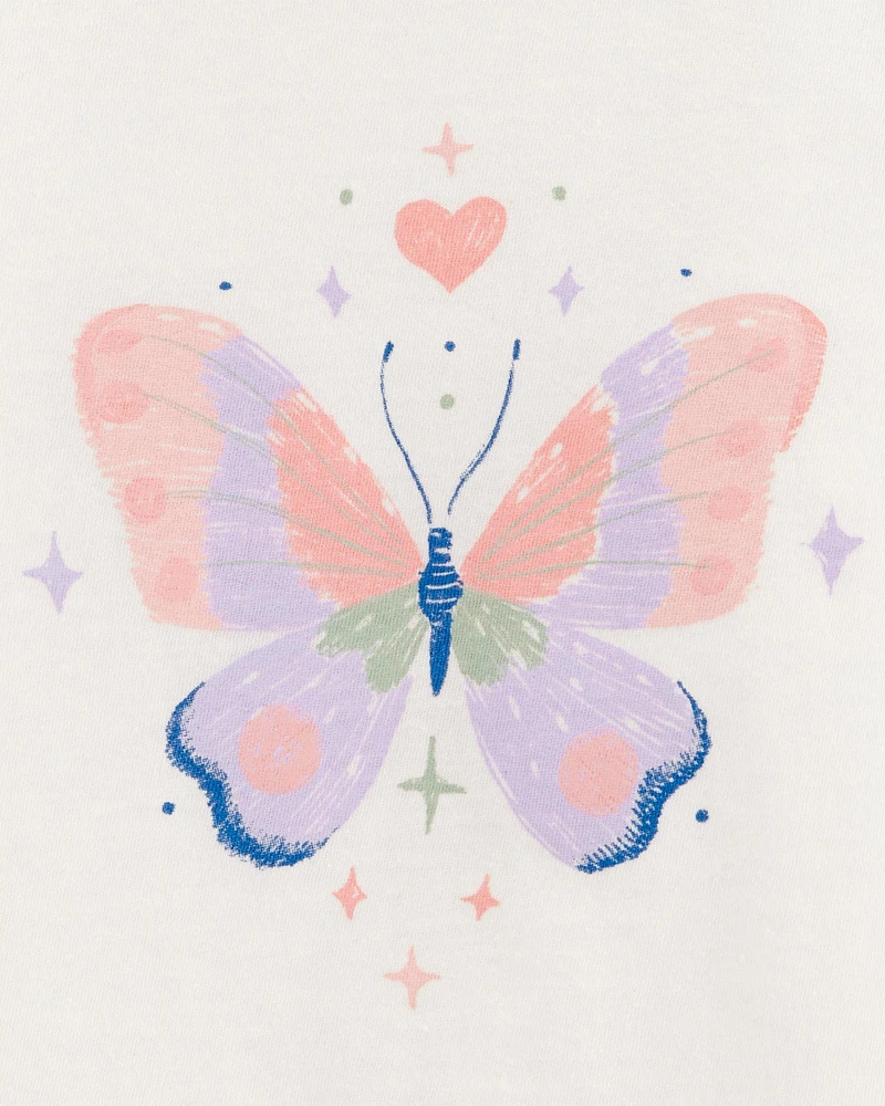 Toddler Butterfly Short-Sleeve Graphic Tee - White